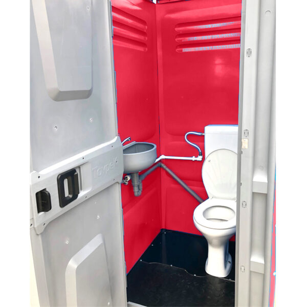 Toaleta cabina ecologica racordabila cu lavoar ICTET03R (Rosu)